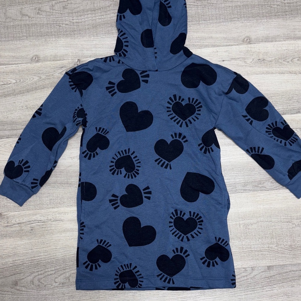 Old Navy Kids Blue Heart Pattern Hoodie dress
